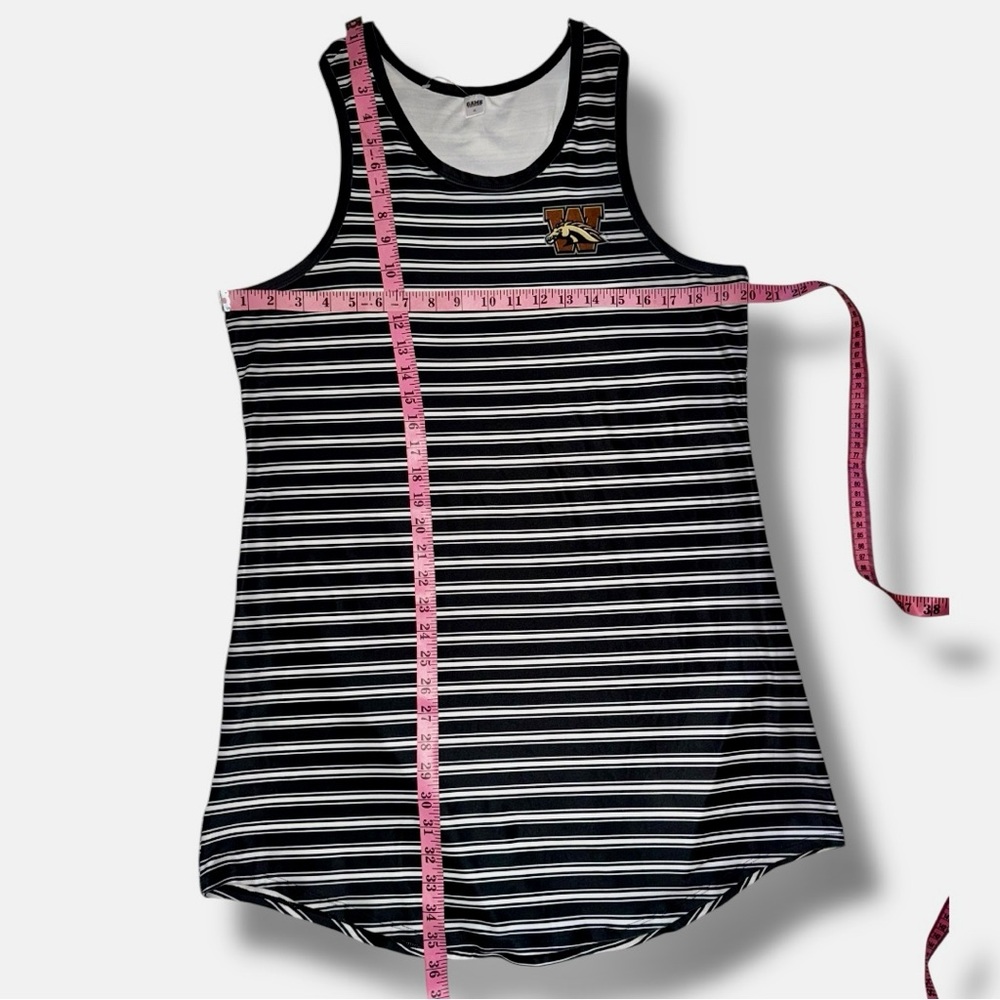 Western Michigan University Broncos Black & White Striped Mini Tank Dress NWOT - Picture 7 of 16
